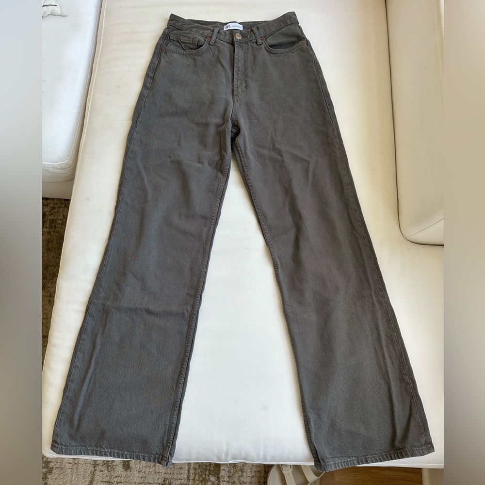 Zara Wide leg grey/khaki jeans